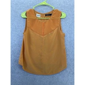 Trouve Women's Blouse Sleeveless Solid Orange Size Small